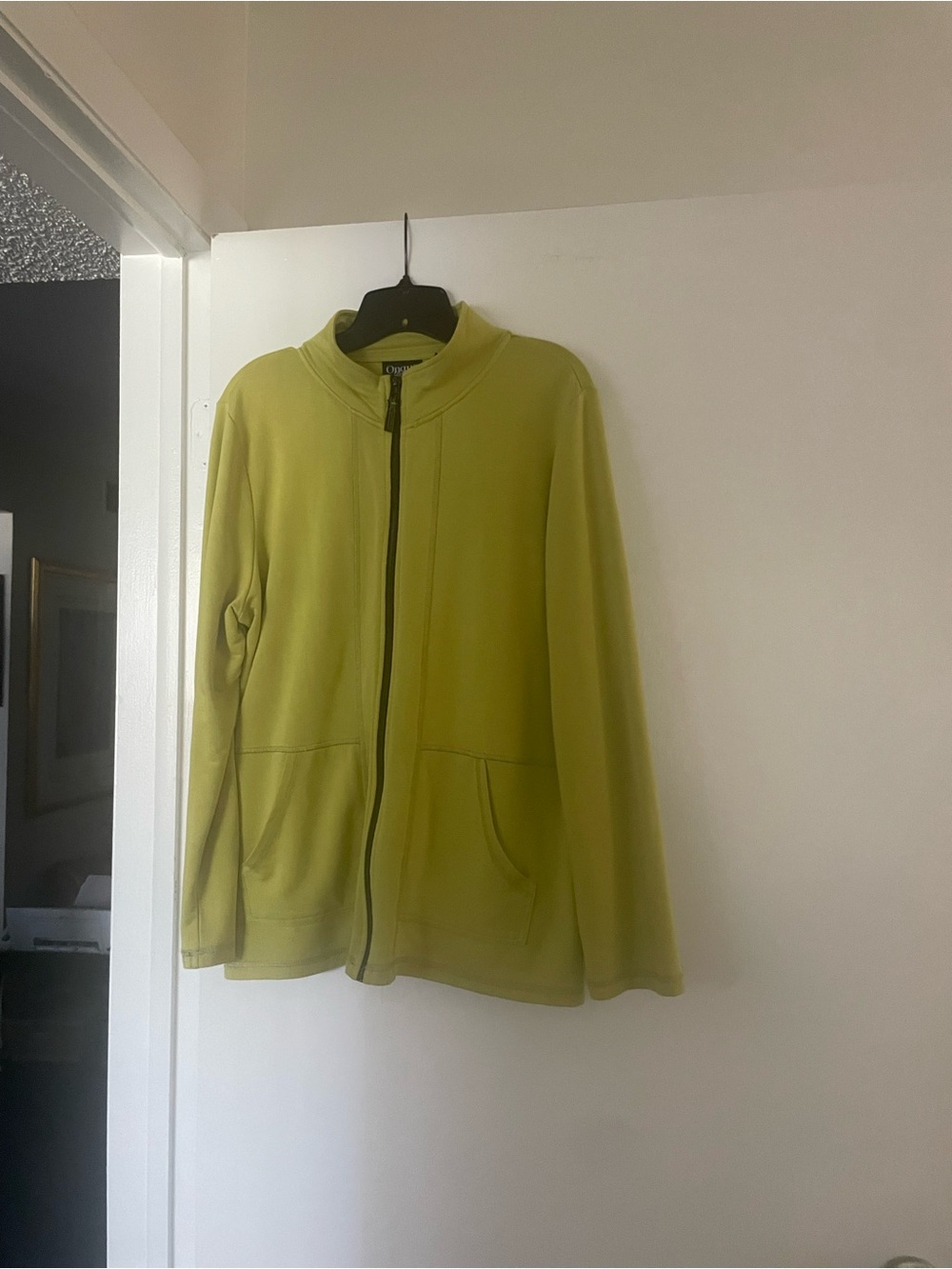 Onque Casuals Lime Green Zip-Up sport jacket. Med.